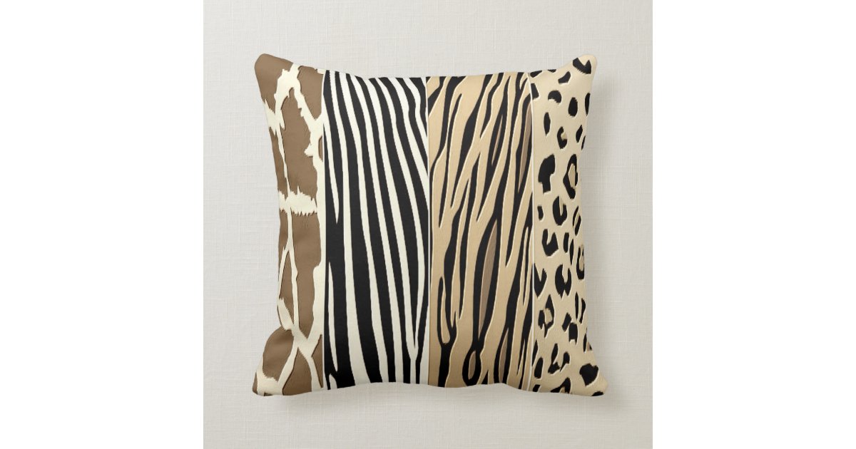 Animal Embossed Printed Zebra Stripe Pillow