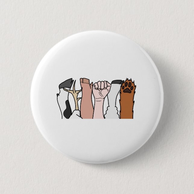 Animal Equality Fists Button (Front)