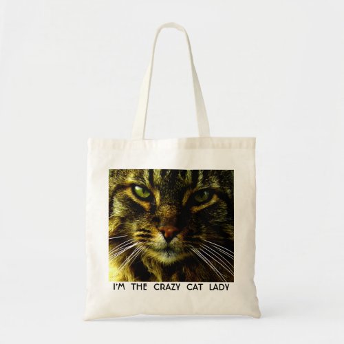 Animal Face Hypnotizing Cat Eyes Tote Bag