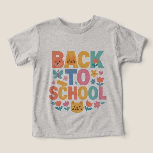 Animal Faces School Toddler T-shirt (Design Front)