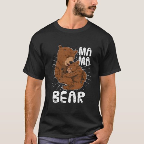 Animal Family Mommy Bear Cub Mom Mothers Day Mama  T_Shirt