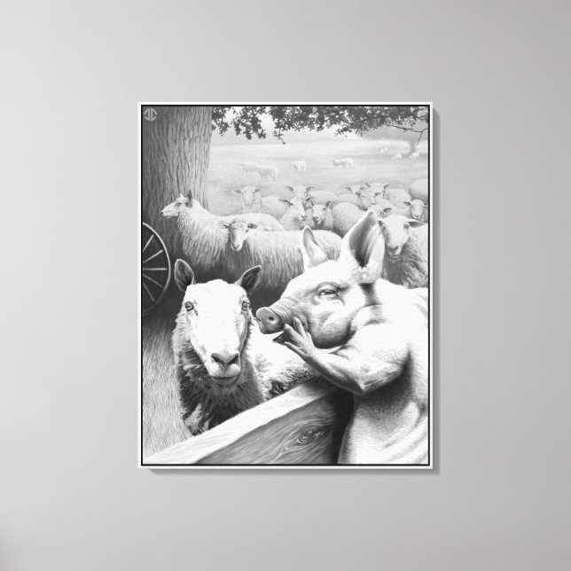 Animal Farm - Squealer Canvas Print (Front)