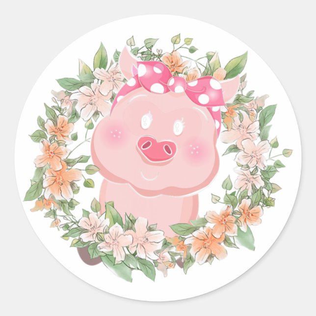 Animal Farmer Farm Gift Idea Women Girls Flower Cr Classic Round Sticker (Front)