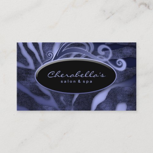 Animal Fashion Salon Spa Business Card Zebra Blue