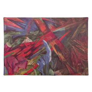 Animal Fates by Franz Marc, Vintage Cubism Art Cloth Placemat