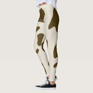 Animal Faux Brown Cow Skin Leggings