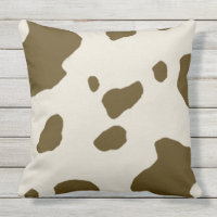 Animal Faux Fur Print Brown Cow Spots