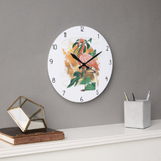 animal flamingo large clock