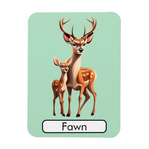 Animal Flashcard Deer Fawn Flexible Photo Magnet