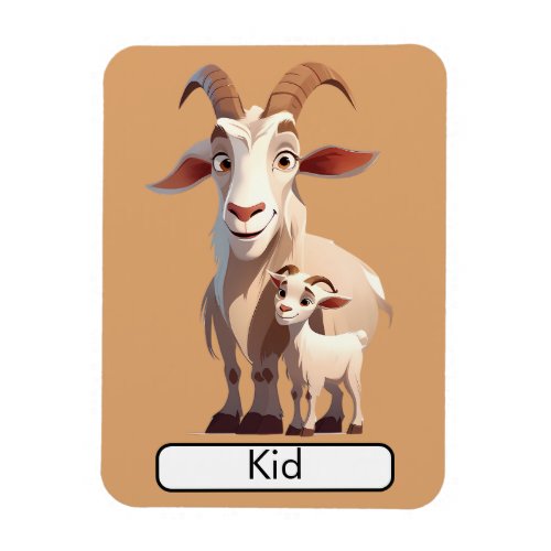 Animal Flashcard GoatKid kids Learning Magnet