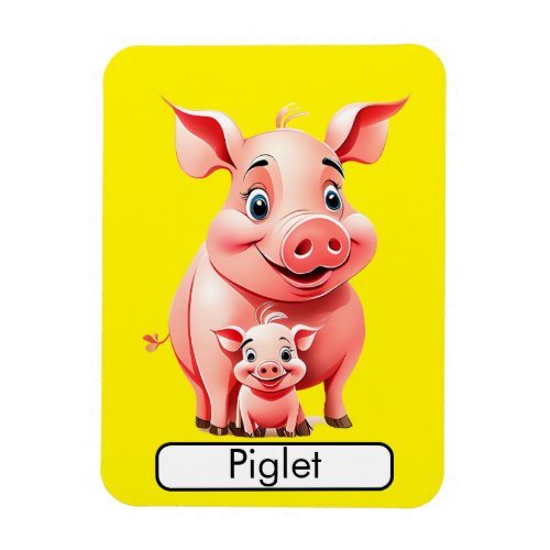 Animal Flashcard PigPiglet kids animals gift  Magnet