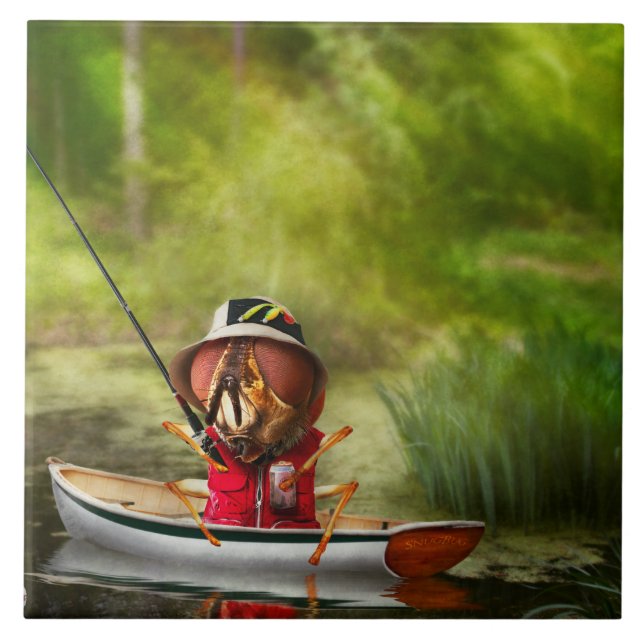 Animal - Fly - Fly fishing Ceramic Tile (Front)