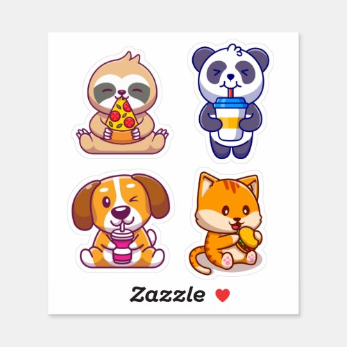 Animal Food Stickers  Boba Pizza  More