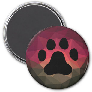 Animal footprint, pet paw crystal geometric design magnet