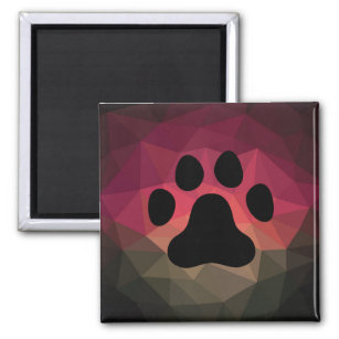 Animal footprint, pet paw, geometric`effect  magnet