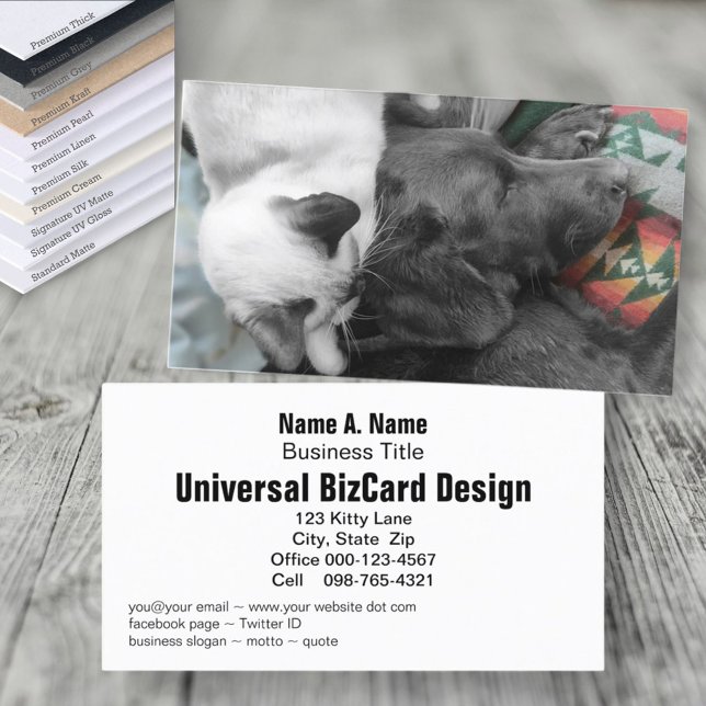 Animal Foster Shelter Volunteer Adorable Pet Photo Business Card (business card front and back)