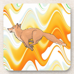 Animal Fox Forest Office Party Shower Digital Art Beverage Coaster