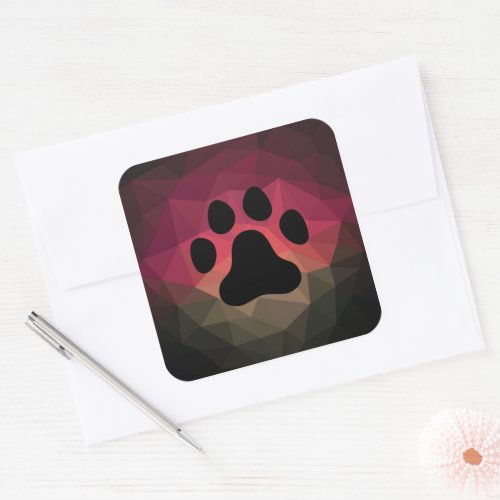 Animal friendly design dogcat paw pet footprint square sticker
