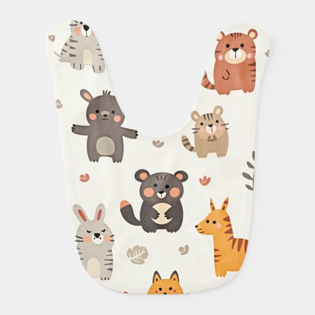 Animal Friends Baby Bib (Front)
