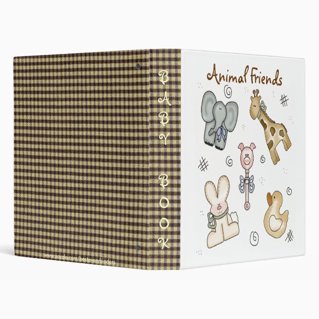 Animal Friends Baby Book, Photo Album Binder (Background)