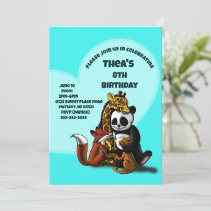 Animal Friends Birthday Party Invitation