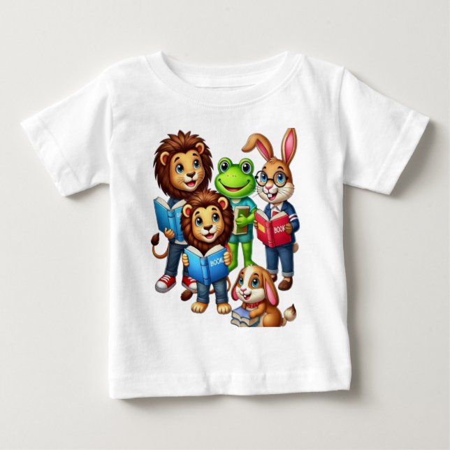 Animal Friends & Books for Little Learners Baby T-Shirt (Front)