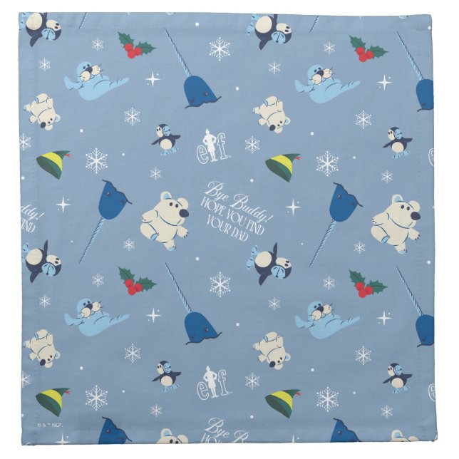 Animal Friends "Bye Buddy" Winter Pattern Cloth Napkin (Front)