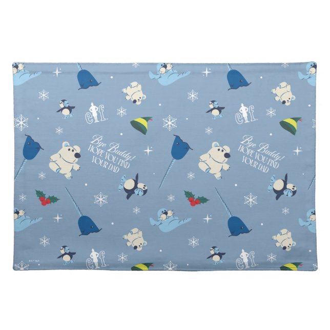 Animal Friends "Bye Buddy" Winter Pattern Cloth Placemat (Front)