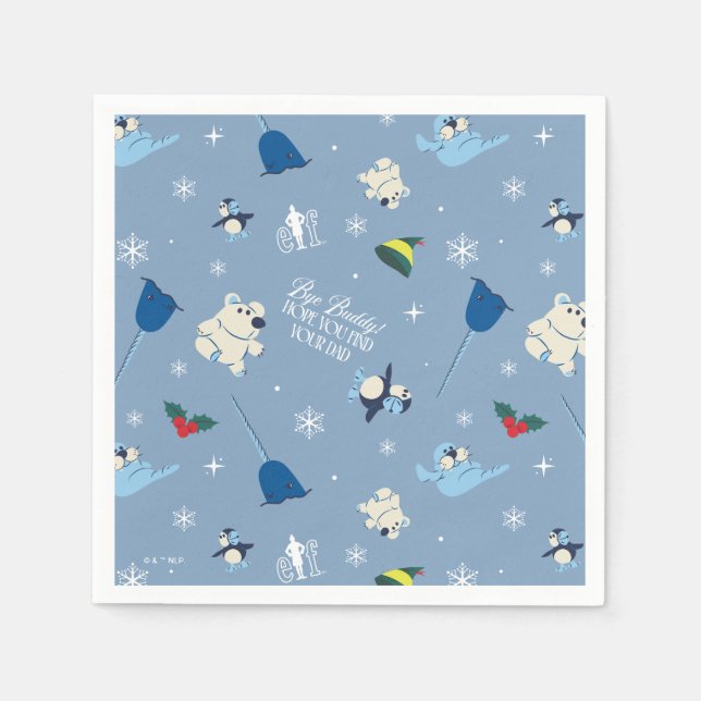 Animal Friends "Bye Buddy" Winter Pattern Napkins (Front)