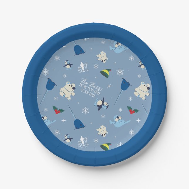 Animal Friends "Bye Buddy" Winter Pattern Paper Plates (Front)