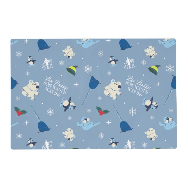 Animal Friends "Bye Buddy" Winter Pattern Placemat (Front)