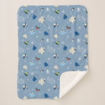 Animal Friends "Bye Buddy" Winter Pattern Sherpa Blanket