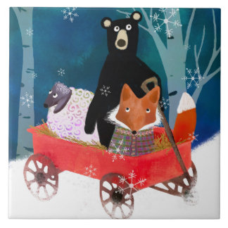 Animal Friends Ceramic Kitchen Tile