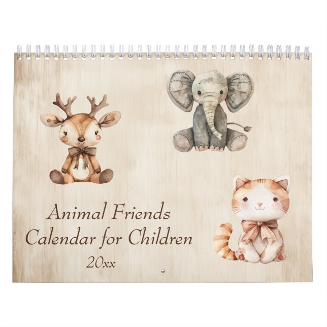 Animal Friends for Children, Watercolor Calendar (Cover)