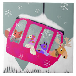 Animal Friends in Gondola Ceramic Kitchen Tile