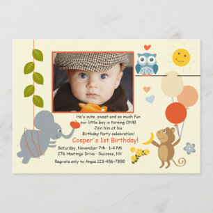 Animal Friends Photo Invitation