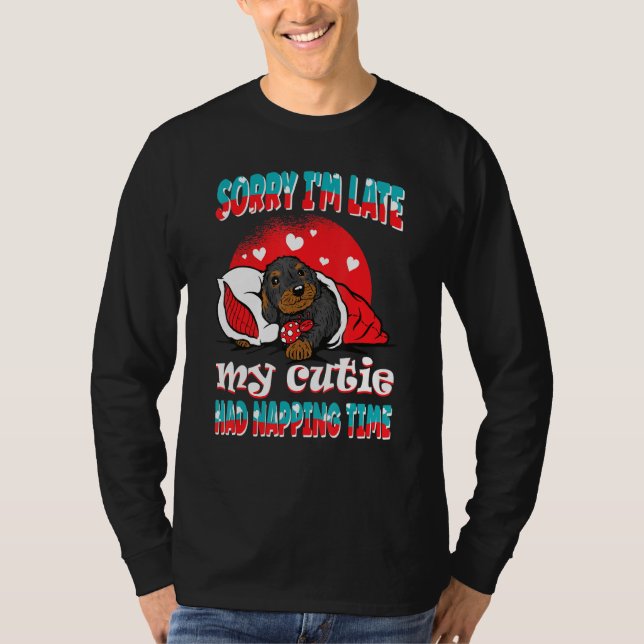 Animal Friends Puppy Ladybird Sorry I Am Late Wood T-Shirt (Front)