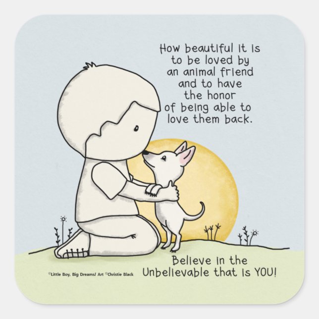 Animal Friends Square Sticker (Front)