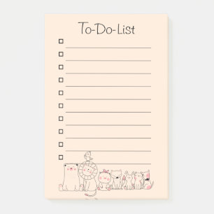 Animal friends To Do List Post-it Notes