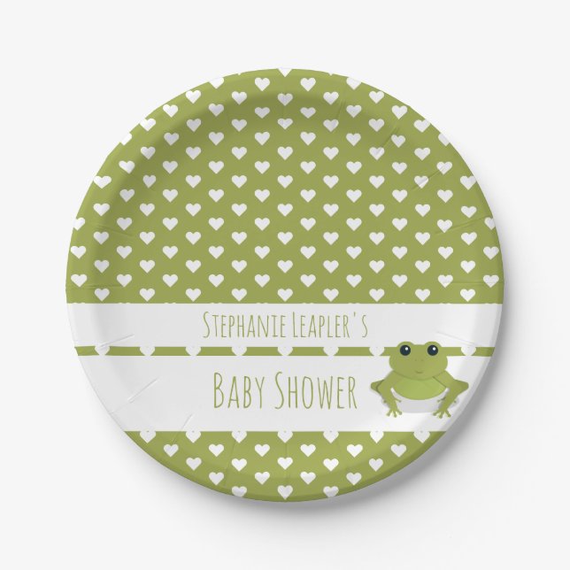 Animal Frog Baby Shower Paper Plates (Front)