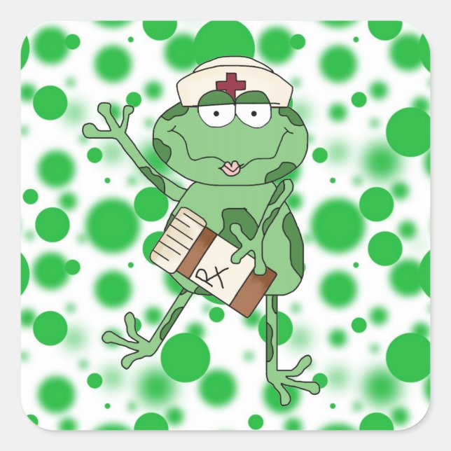 Animal Frog Nurse Fun Sticker (Front)