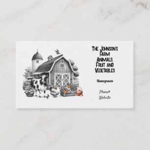 Animal Fruit and Veggie Farm Business Card
