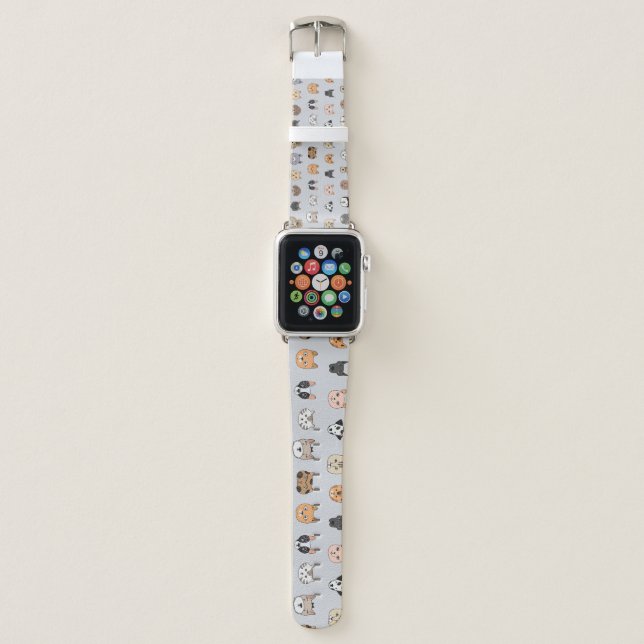 Animal Fun: Cats Dogs Doodle Mix Apple Watch Band (Front)