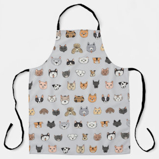 Animal Fun: Cats Dogs Doodle Mix Apron