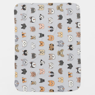 Animal Fun: Cats Dogs Doodle Mix Baby Blanket