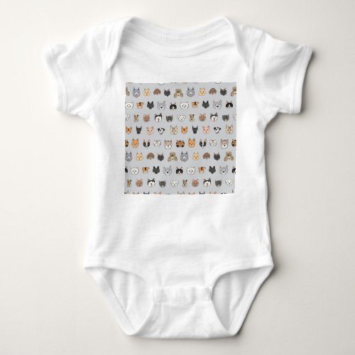 Animal Fun Cats Dogs Doodle Mix Baby Bodysuit