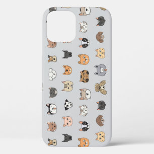 Animal Fun: Cats Dogs Doodle Mix iPhone 12 Case
