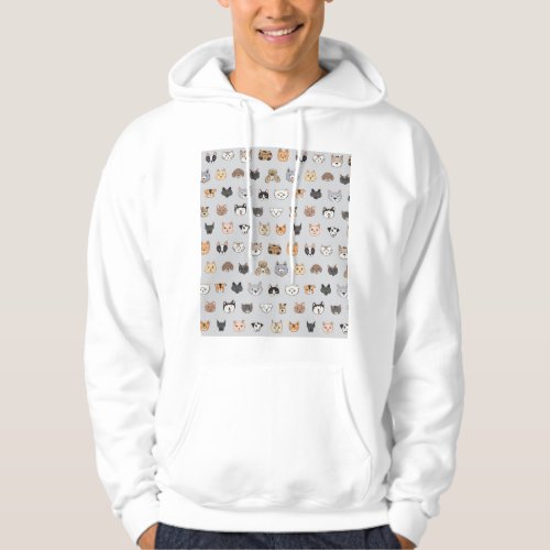 Animal Fun Cats Dogs Doodle Mix Hoodie