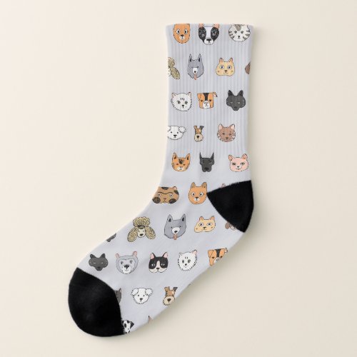 Animal Fun Cats Dogs Doodle Mix Socks