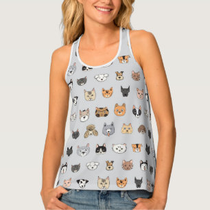 Animal Fun: Cats Dogs Doodle Mix Tank Top